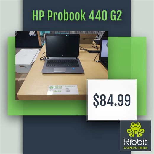 Still looking to complete your Christmas list? Come to Ribbit Computers. Get an HP Probook 440 G2 for only $84.99. Comes with Intel i3, 4 GB Ram, 500 GB HDD and Windows 10. | Ribbit Computers | Facebook