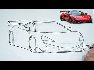 McLaren Car Drawing || How to Draw McLaren 600LT Car
