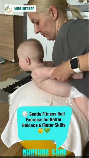 Baby Swimming Exercise on a Fitness Ball 🏐👶 #babycare #babyexercise #fitness #babyhealth #shorts