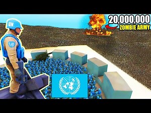 Can New UN Military hold WALL FORTRESS vs 20 Million Zombie Army?! - UEBS 2: Modern mod