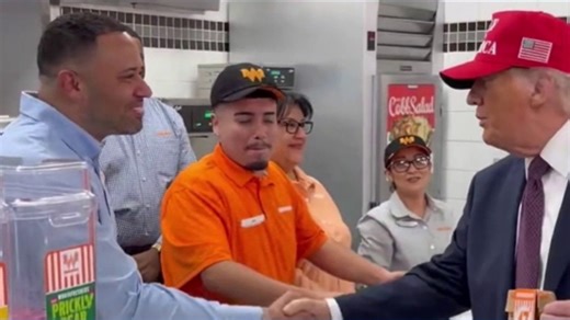 President Trump stops at a Corpus Christi Whataburger after giving a speech on Feb. 27. (White House video) | KIII 3 News