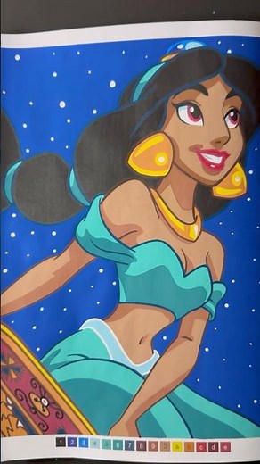 Jasmine - Aladdin 🩵 Disney Mystery Coloring Book - Relax with me | Verdea Color 🌙