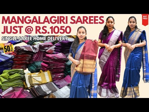 Restocked 🥳|Mangalgiri Sarees |Single Saree Home Delivery |@Sowjanyastudios