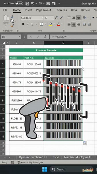 Create Scan Barcodes in Excel: Excel Scanner Tips