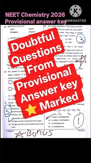 🔔NEET 2026 Answer Key for Chemistry_Booklet code 13