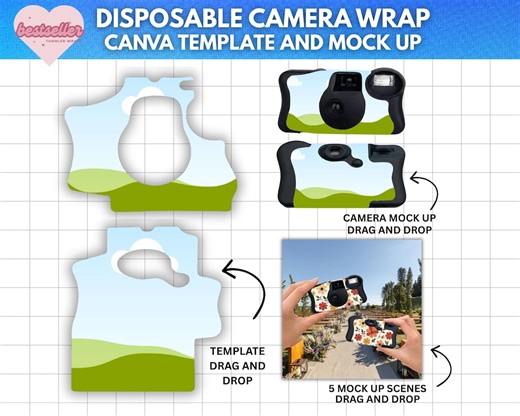 Camera Wrap Template, Camera Wrap Mock Up, Retro Film Camera Template, Printable Camera Label, DIY Custom Camera Cover - Etsy