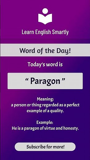 Paragon meaning Word of the Day #LearnEnglishSmartly #easyenglisheveryday
