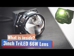 Tri LED 3Inch Projector Lens - 66W - Teardown - What is inside - Headlight Laser Lens Alternative