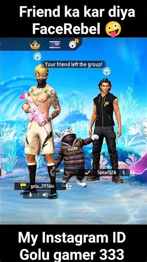 friend ka kar diya face Rebel funny 🤣#shortfeed #freefire #shorts #golu_gamer_333