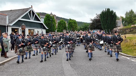 8.6K reactions · 575 shares | Gordonstoun Pipe Band, led by Pipe Major Scott Oliphant, playing The Rowan Tree and Bonnie Galloway as they marched to the 2025 Braemar Gathering. This was in the morning on Saturday 6th September 2025, as the band marched through the village and past Braemar Gallery, making their way to the Highland Games Park. #braemargathering #braemar #marchingband #gordonstounpipeband | Scotland Online | Facebook