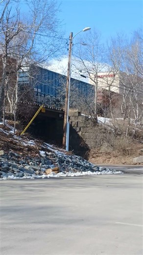 Noisy train in Bangor Maine