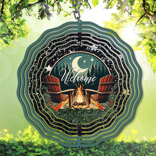 Welcome Campfire Wind Spinner PNG Rustic Adirondack Chairs Garden Spinner Template Camping Sublimation Outdoor Yard Decor (digital Download) - Etsy