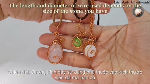 Water Drop Pendant - Simple way to wrap stones without hole 525