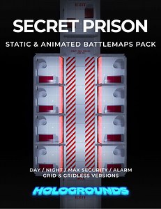 Secret Lab Prison Static & Animated Battlemaps Pack (4 variants) - HoloGrounds | Animated Battlemaps | DriveThruRPG