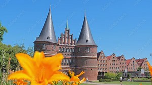 Architecture of the Old Part of Lubeck, a city in Schleswig-Holstein, Germany.