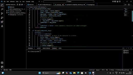 #prodigyinfotech #python #cybersecurity #caesarcipher | Mohamed Asik