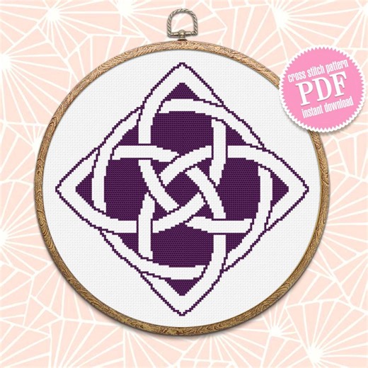 Quaternary Celtic Knot Cross Stitch Pattern PDF Download Celtic Mandala Cross Stitch Chart for Beginner, Simple Celtic Pattern Digital #M63 - Etsy Canada