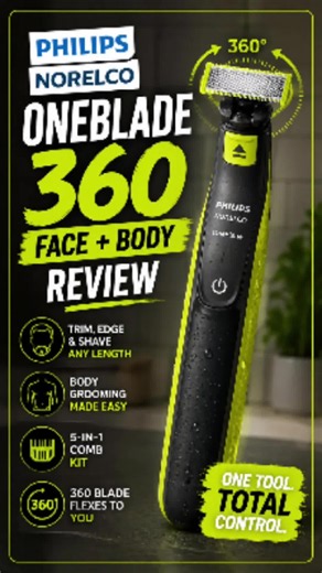 Philips Norelco OneBlade 360 Face Body Review | Hybrid Razor & Beard Trimmer The Philips Norelco OneBlade 360 Face Body is built for guys who want one grooming tool for the face, beard, neckline, and body. It’s a hybrid electric razor and beard trimmer with a 5-in-1 comb and body hair trimming kit, so you can clean up stubble, shape edges, and handle quick grooming without switching between five different tools. #GenXTechReviews #SquatchApproved #StayHidden #BeLegendary
