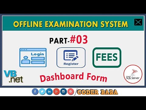 Offline Examination System : Best VB.NET Project 2020 (Tut #03)| Dashboard |CODERBABA
