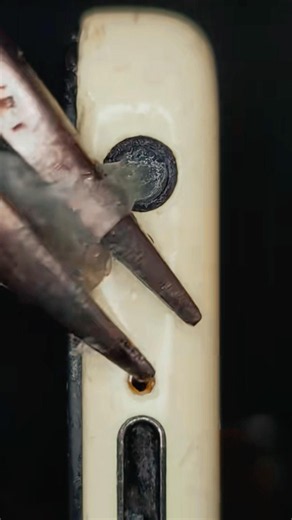 Cleaning iphone Aux with hot Glue 🤢 #asmr #satisfying