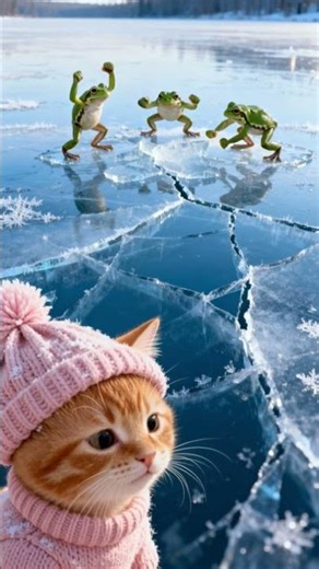 The Frogs Needed Help… and Gingy Didn’t Hesitate ❄️#gingystory #newstory #rescue #catstories #winter