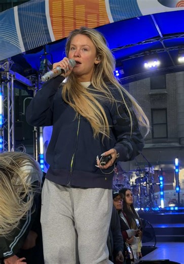 Zara Soundchecks “Blue Moon” at The Today Show