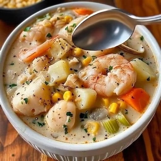 Recipes byAnna | Creamy Seafood Chowder (15–20 min) Ingredients 200g shrimp (peeled) 200g scallops or mixed seafood 1 tbsp butter 1 small onion (chopped) 1... | Instagram