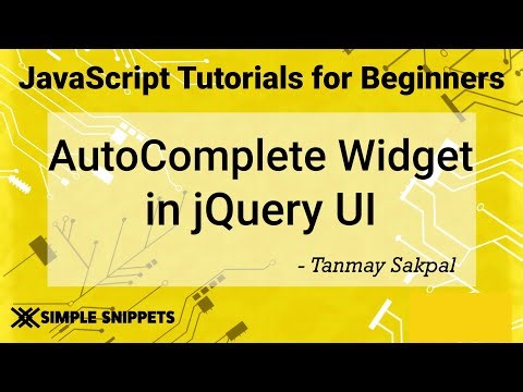 54 - Auto Complete Widget in jQuery UI | jQuery Tutorials for Beginners | jQuery UI Library