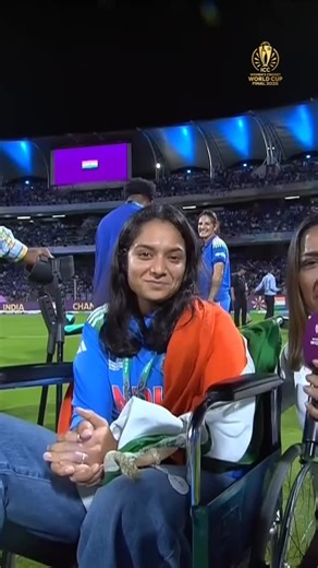 ICC on Instagram: "Down but never out 👏 Pratika Rawal encapsulates the #CWC25 winning feeling 😍 Watch the celebrations unfold LIVE, broadcast details in our bio 📺"