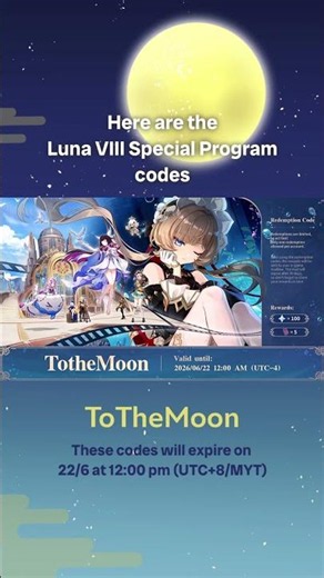 Genshin Impact Luna VIII Special Program codes! #genshin #genshinimpact