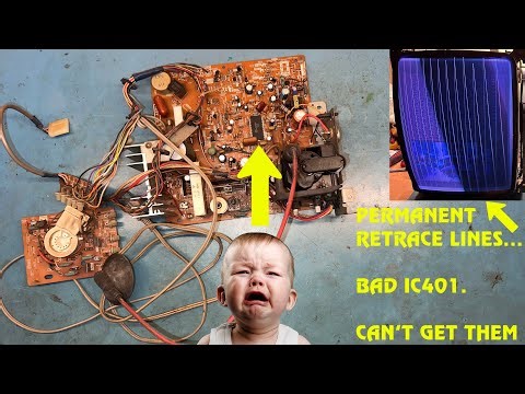 19" Sanyo 20EZ Arcade Monitor Repair - 300ma Fuse Blown, Shorted Flyback, Bad IC401
