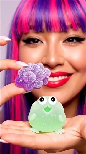 Feeding an adorable Mochi creature grapes! 🍡 #mukbang #candy #mochi #cute #adorable #asmr