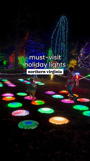 The most magical holiday lights in Northern Virginia ✨These botanical gardens turn into a glowing winter wonderland every year and it’s definitely worth a visit. You’ll walk through tunnels of lights, sparkling trees and glowing displays all along a half-mile trail that’s super easy to explore. They even have hot chocolate (boozy and non-boozy) and s’mores you can roast by the fire! It’s such a cozy holiday tradition that’s perfect for date night, family time or just getting into the holiday spi