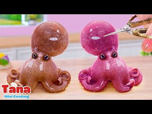 Miniature Food | Cook Octopus with the Best Japanese Recipe 💕 Tana Mini Cooking