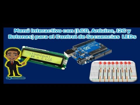 Interactive Menu with (LCD, I2C and Buttons) in Arduino: Controlling LED Sequences