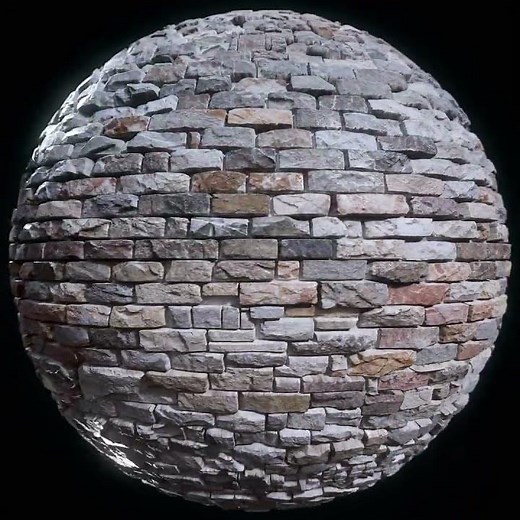 Stylized Rock Brick Wall - Seamless PBR Texture Asset Showcase