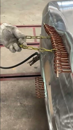Using Dent Pulling Tabs and Chain #mechanic #repairs