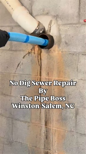 2.9K views | No dig sewer repair, or cured in place pipe installation, saves thousands over digging. #thepipeboss #winstonsalem #plumbing #fyp #sewer #trenchless #northcarolina #cipp #nuflow #curedinplacepipe | thepipeboss.com | Facebook