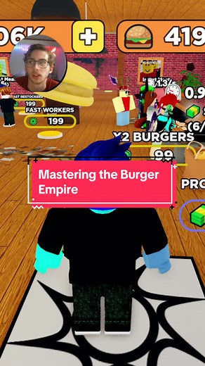 🍔 Mastering the art of burger flipping in Roblox's Cook Burgers Tycoon! 🎮 Join me on this sizzling adventure as we build the ultimate burger empire. #Roblox #CookBurgersTycoon #GamingLife #TycoonAdventures #BurgerEmpire #VirtualChef #Gameplay #RobloxGamer #TycoonGames #BurgerBoss #Playthrough #GamerLife #CookingGames #RobloxTycoon #FlippingFun #GamingCommunity #BurgerBuilding #OnlineGaming #GameOn #RobloxNation #LetsPlay #GamingTikTok #RobloxCookOff #StrategyGames #FastFoodFrenzy #RobloxFun #G