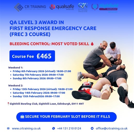 🩸 𝐁𝐥𝐞𝐞𝐝𝐢𝐧𝐠 𝐂𝐨𝐧𝐭𝐫𝐨𝐥: 𝐓𝐡𝐞 𝐒𝐤𝐢𝐥𝐥 𝐘𝐨𝐮 𝐕𝐨𝐭𝐞𝐝 𝐭𝐨 𝐌𝐚𝐬𝐭𝐞𝐫 𝐅𝐢𝐫𝐬𝐭⁣ ⁣ In our recent poll, 𝐁𝐥𝐞𝐞𝐝𝐢𝐧𝐠 𝐂𝐨𝐧𝐭𝐫𝐨𝐥 came out as the top skill students want to master — and it’s one of the most crucial, life-saving competencies you’ll learn in the 𝐐𝐀 𝐋𝐞𝐯𝐞𝐥 𝟑 𝐀𝐰𝐚𝐫𝐝 𝐢𝐧 𝐅𝐢𝐫𝐬𝐭 𝐑𝐞𝐬𝐩𝐨𝐧𝐬𝐞 𝐄𝐦𝐞𝐫𝐠𝐞𝐧𝐜𝐲 𝐂𝐚𝐫𝐞 (𝐅𝐑𝐄𝐂 𝟑).⁣ ⁣ If you’re ready to build confidence and gain hands-on emergency skills, our 𝐅𝐞𝐛𝐫𝐮𝐚𝐫𝐲 𝐅𝐑𝐄𝐂 𝟑