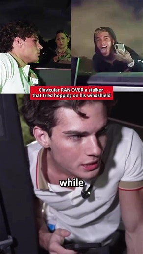 Clavicular runs over a crazy fan after he jumps on his car 😭 #viral #kickstreaming #clavicular #tiktok #adinross