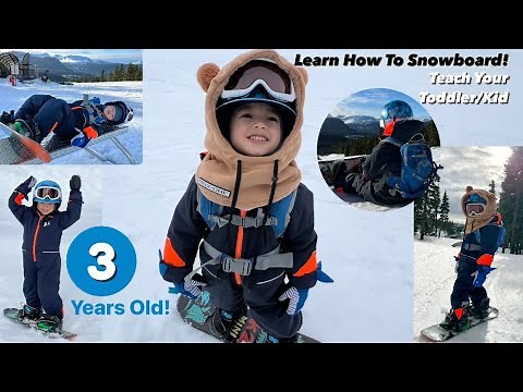 How To Teach Your Kid to Snowboard - Snowboarding Tutorial with 3-Year-Old ‪@kashius.alexander‬