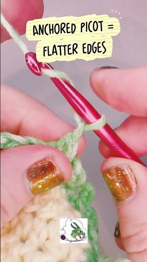 Anchored Picot Crochet Border | Flat Decorative Edge