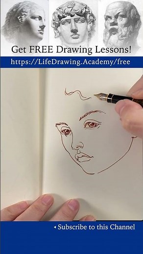 Sketching a girl with curly hair: https://lifedrawing.academy/free