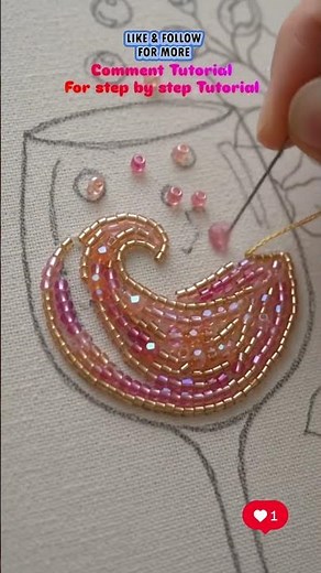 🍷✨ Beaded Embroidery Art: Beautiful Floral Wine Glass Design | DIY Craft Tutorial 🌸