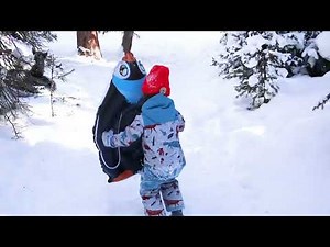 SnowCandy inflatable Penguin snow slay. Winter snow tubes and toys.