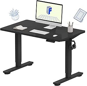 FLEXISPOT EN1 One-Piece Standing Desk, 40"x24" Seamless Desktop Electric Height Adjustable for Home Office, Study Rooms & Multi-Device Workstations, Black