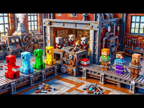Alex & Steve Made INFINITE Creeper Factory in Minecraft! | Lego Stop Motion | Minecraft Animation