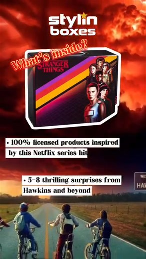 🥞 Step into the Upside Down! 🥞 Whether you’re a fan of Eleven’s powers or Dustin’s charm, this box is for you. What’s waiting for you? 👾 100% licensed products inspired by this Netflix series hit 🎥 5-8 thrilling surprises from Hawkins and beyond 🔍 Hard-to-find items valued higher than the price you pay Don’t wait—mystery boxes are going faster than the Demogorgon. #strangerthings #strangerthingsfan #mysterybox #stylinboxes | StylinBoxes