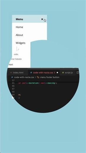 Animated Collapsible Menu using HTML CSS & JavaScript